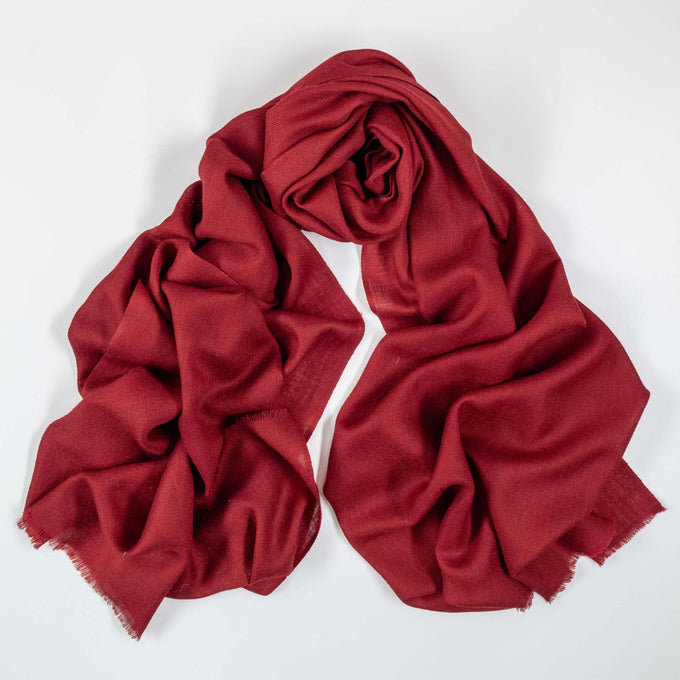 Garnet Red Cashmere and Silk Wrap