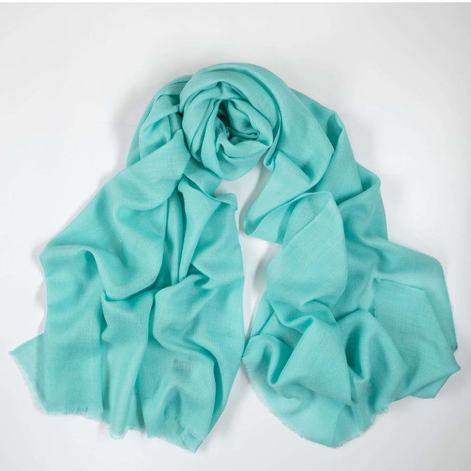 Aquamarine Cashmere and Silk Wrap