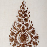 Hand Embroidered Pashmina Cashmere Shawl - Ivory & Brown