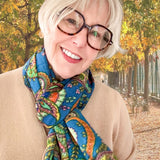 The Liberty ‘Florence Melody Trilogy - Blue Cashmere and Silk Wrap