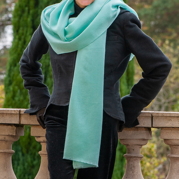 Aquamarine Cashmere and Silk Wrap