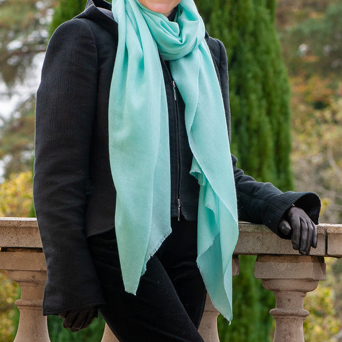 Aquamarine Cashmere and Silk Wrap