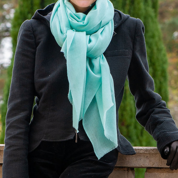 Aquamarine Cashmere and Silk Wrap