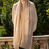 The Tonal Shades - Almond Mist Cashmere and Silk Wrap
