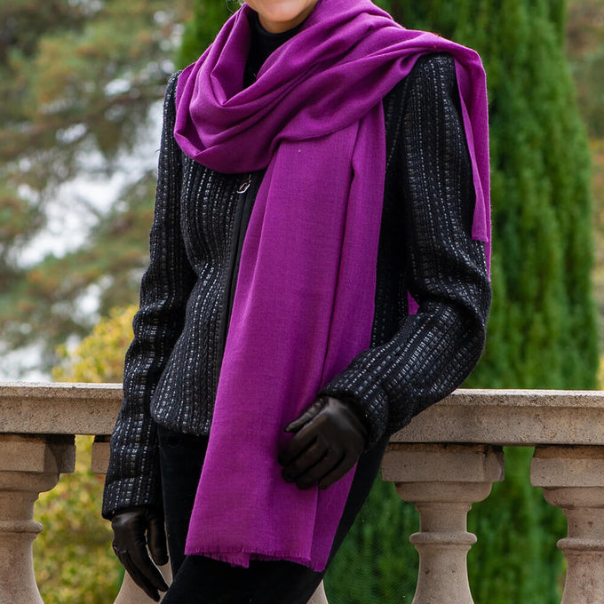 Amethyst Cashmere and Silk Wrap