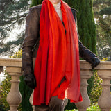 Autumn Flame Shaded Cashmere and Silk Wrap