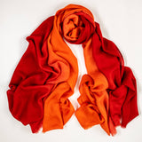 Autumn Flame Shaded Cashmere and Silk Wrap