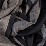 Balham Black and Natural Silk and Wool Scarf