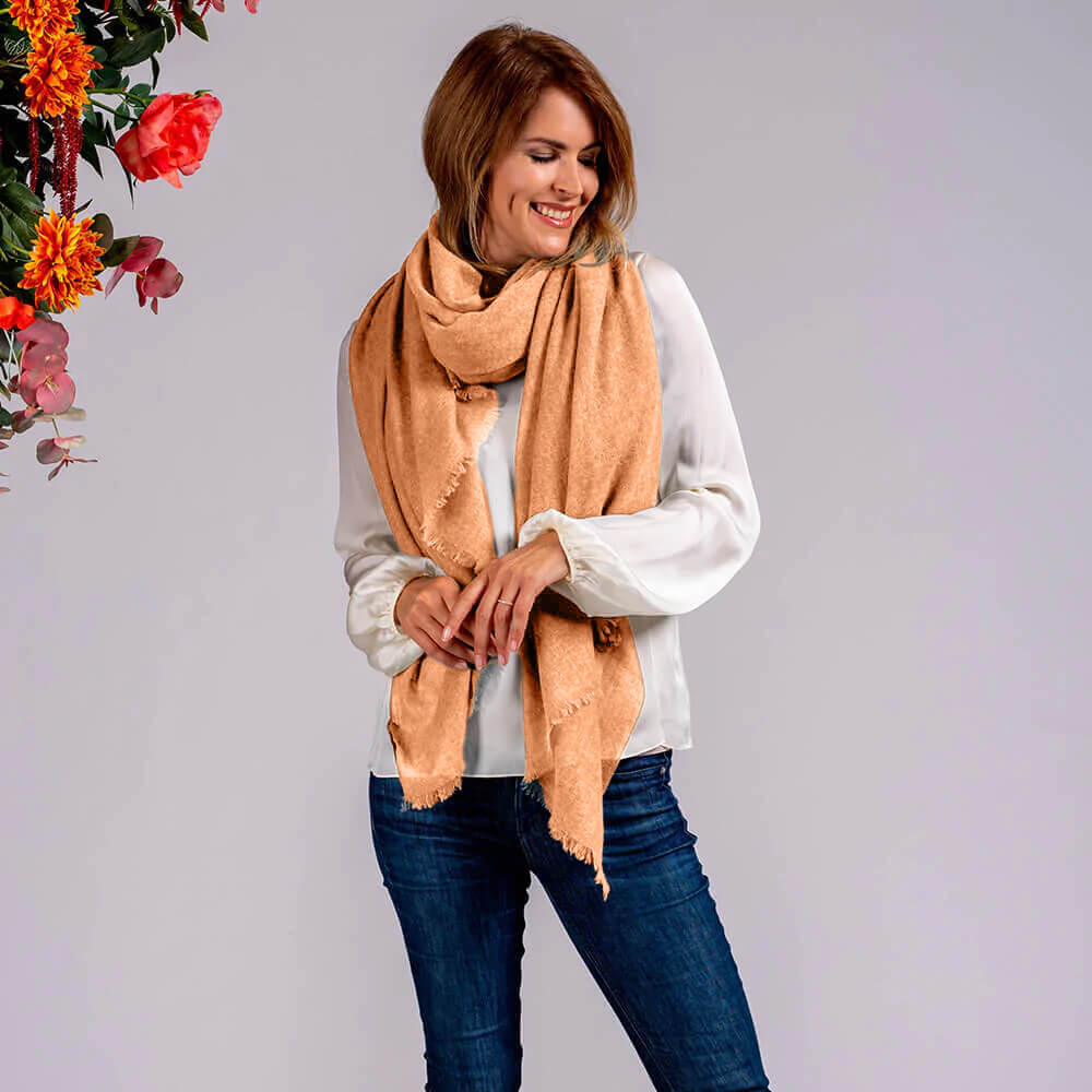 Sandy Beige Gossamer Cashmere Shawl