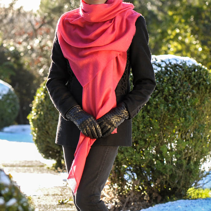 Berry Pink Cashmere and Silk Wrap