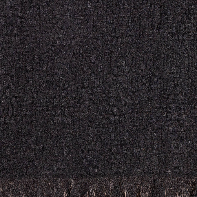 Super Luxe Ebony Black Basket Weave Cashmere Shawl - Sample