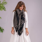 Black and Bisque Pashmina Cashmere Shawl