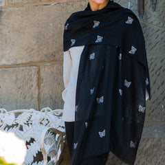 Swarovski Crystal Butterflies Cashmere and Silk Wrap