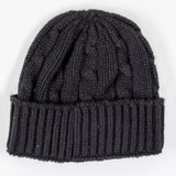 Black Cable Knit Italian Cashmere Beanie