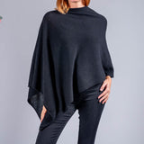 Classic Black Knitted Cashmere Poncho