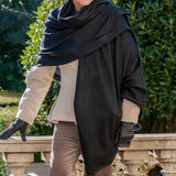 Classic Black Cashmere and Silk Oversized Wrap