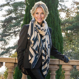 Hand Embroidered Pashmina Cashmere Shawl - Ivory & Black