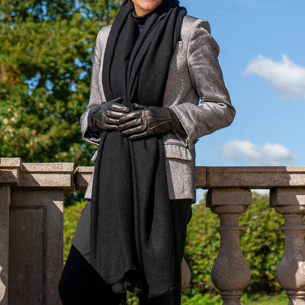 PRE ORDER: Sable Black Gossamer Cashmere Shawl