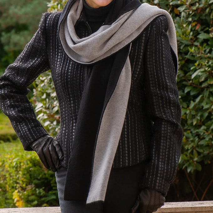 Black & Stone Double Faced Italian Cashmere Scarf