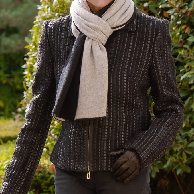 Black & Stone Double Faced Italian Cashmere Scarf