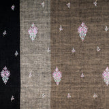 Hand Embroidered Pashmina Cashmere Shawl -Black and Neutral Tones