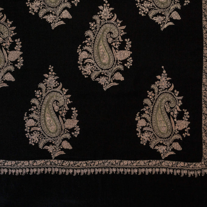 RESERVED: Hand Embroidered Pashmina Cashmere Shawl - Paisley