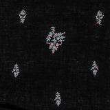 Hand Embroidered Pashmina Cashmere Shawl - Black & Pastel Detail