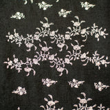 Hand Embroidered Pashmina Cashmere Shawl - Black & Silvery White