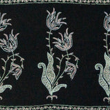 Hand Embroidered Pashmina Cashmere Shawl - Black Tulips