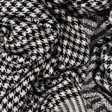 Black and Ivory Houndstooth Cashmere Shawl