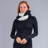 Black and Ivory Double Sided Long Cashmere Snood