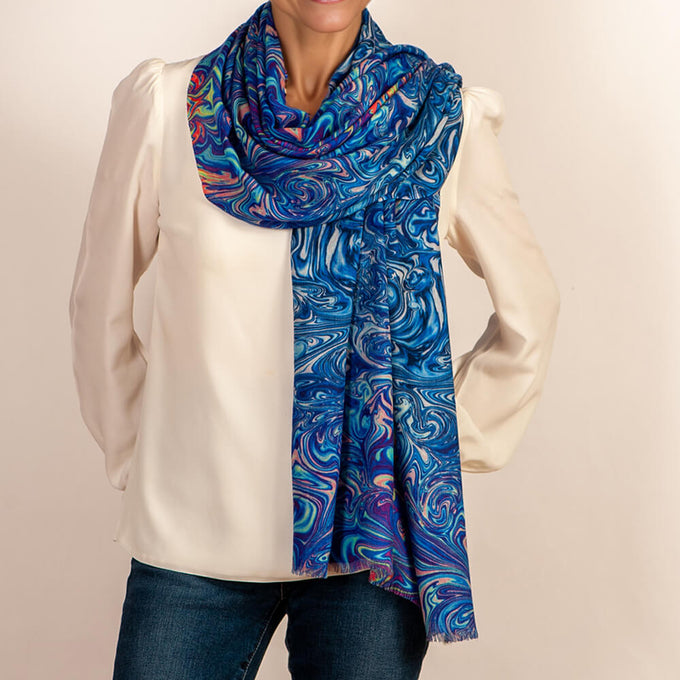 PRE ORDER: The Kaleidoscope Quartet- Blue Heaven Cashmere and Silk Wrap