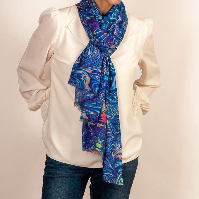 PRE ORDER: The Kaleidoscope Quartet- Blue Heaven Cashmere and Silk Wrap