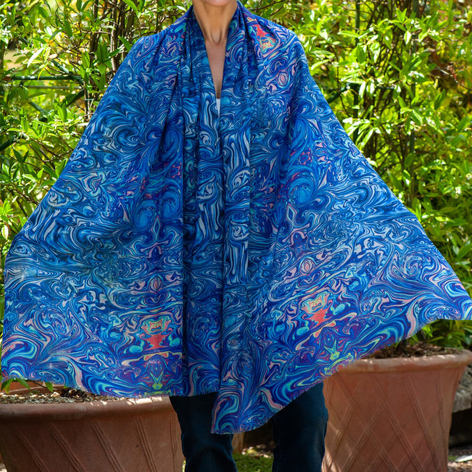 PRE ORDER: The Kaleidoscope Quartet- Blue Heaven Cashmere and Silk Wrap