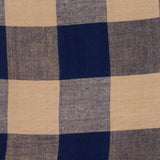 Navy and Biscuit Check Cashmere Shawl