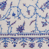 Hand Embroidered Pashmina Cashmere Shawl - Blue Floral