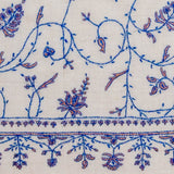 Hand Embroidered Pashmina Cashmere Shawl - Blue Floral