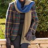 Olive & Cobalt Double Faced Italian Cashmere Scarf