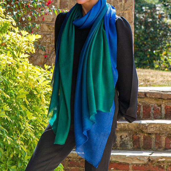 PRE ORDER: Emerald to Sapphire Cashmere and Silk Wrap