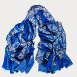 Hand Embroidered Pashmina Cashmere Shawl - Blue Heaven