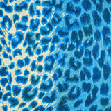 True Blue Leopard Print Cashmere and Silk Wrap
