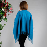 Oceanic Blue Merino Wool Cape