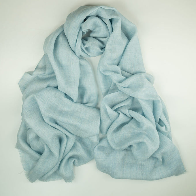 The Tonal Shades - Blue Mist Cashmere and Silk Wrap