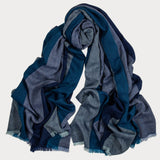 Blue on Blue Pashmina Cashmere Shawl