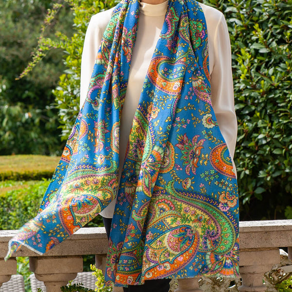 PRE ORDER: The Liberty ‘Florence Melody Trilogy - Blue Cashmere and Silk Wrap