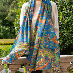PRE ORDER: The Liberty ‘Florence Melody Trilogy - Blue Cashmere and Silk Wrap