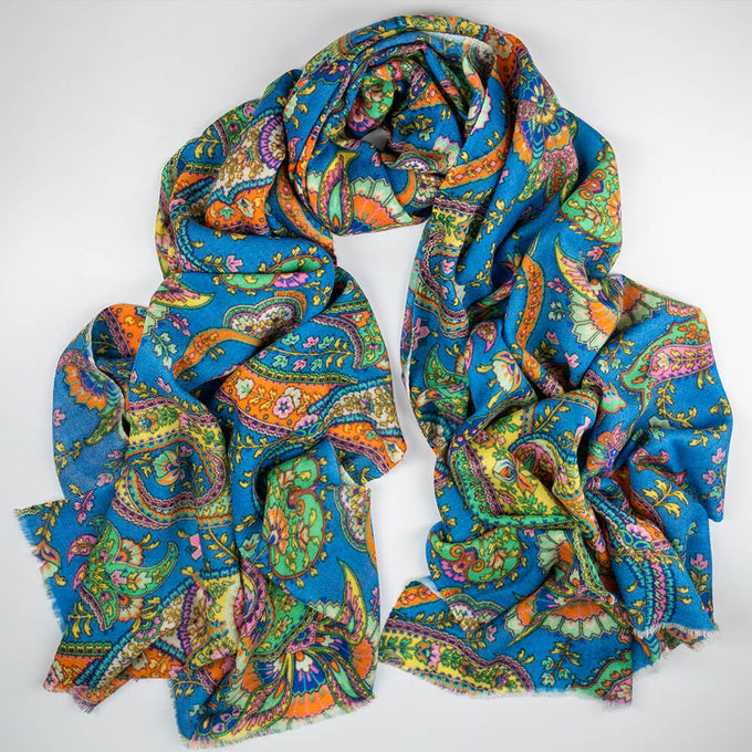 PRE ORDER: The Liberty ‘Florence Melody Trilogy - Blue Cashmere and Silk Wrap