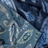 Spello Blue and Teal Paisley Wool Scarf