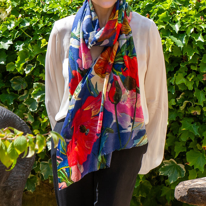 PRE ORDER - The Botanical Quartet - The Poppy Cashmere and Silk Wrap