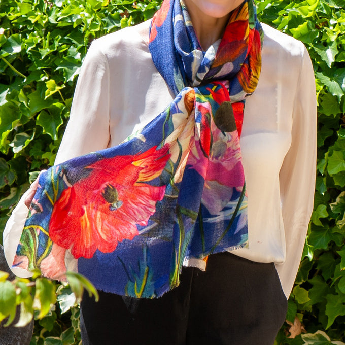PRE ORDER - The Botanical Quartet - The Poppy Cashmere and Silk Wrap